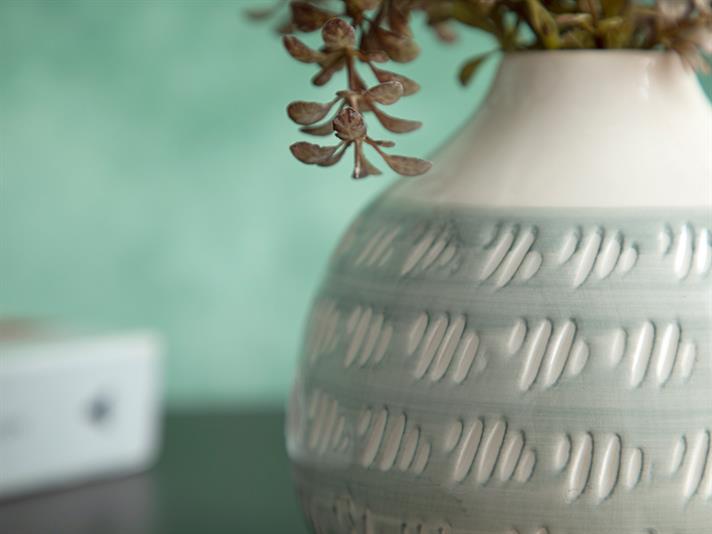 Vază, Harper, ceramică, 13x13x20 cm, deschis verde