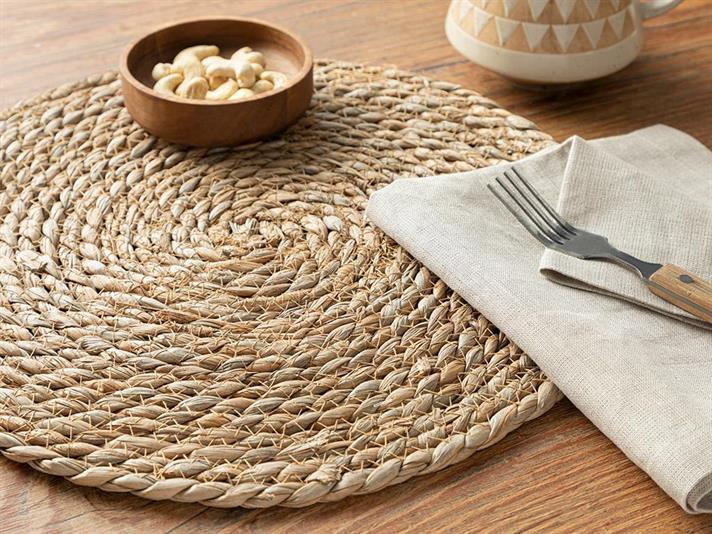 Havana Suport Farfurie, Paie, 35 Cm, Portocaliu-Galben