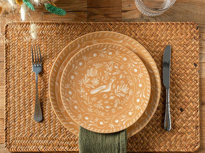 Hermosa Porcelain Cake Plate 20 cm Mustard