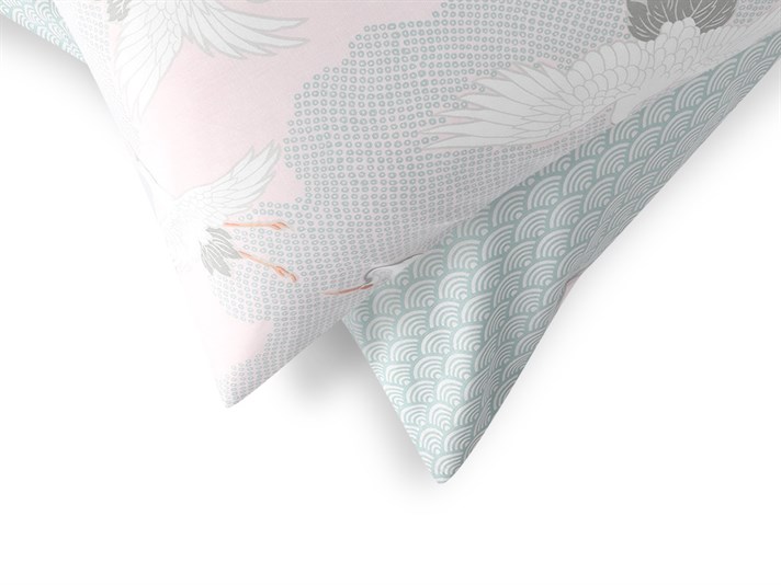 Heron zboară Cottony Set 2  FAȚĂ DE PERNĂ 50x70 cm Pink