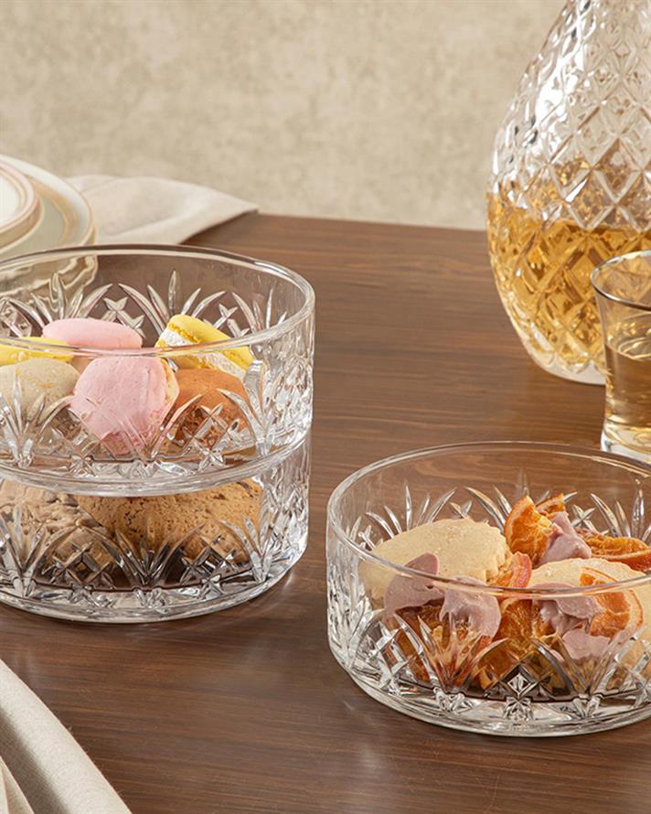 Hora Glass Three Tier Stacked Storage Box 680 ml Transparent