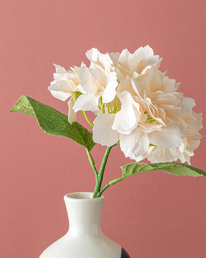 Hortensia Floare Artificială , 35 Cm, Albastru Marin - Verde