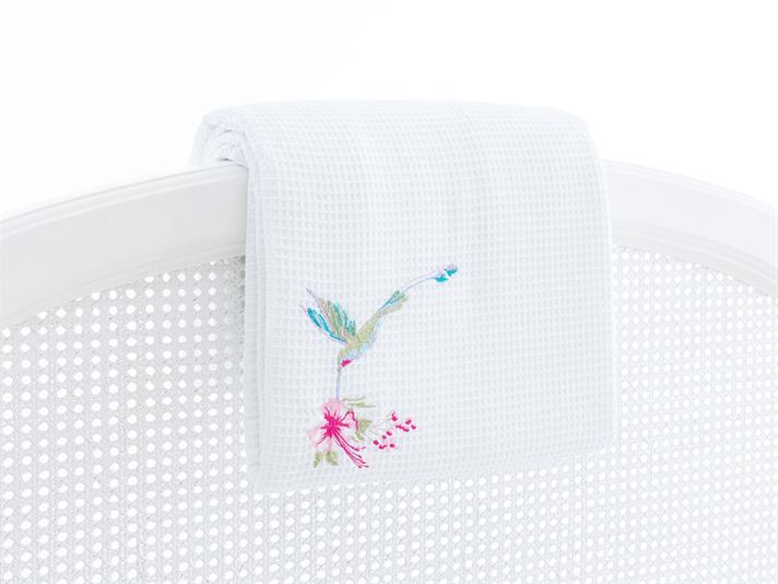 Humming păsări  Cu broderie Persoană dublă  CUVERTURĂ 220x240 cm Fuschia