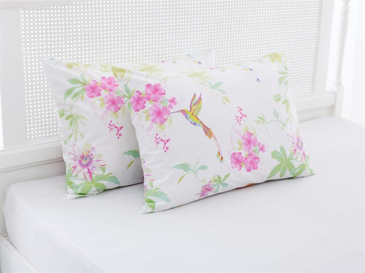 Humming păsări Cu 2 Piese Față De Pernă 50x70 cm Fucsia
