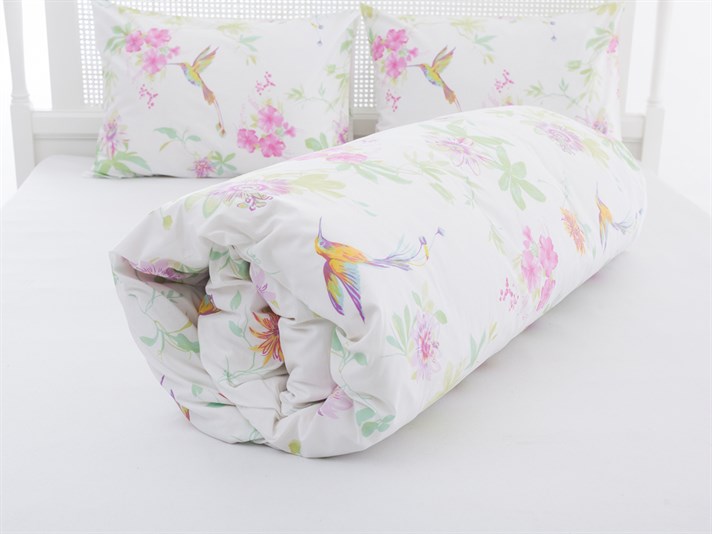 Humming păsări Double Lenjerie De Pat 200x220 cm Fucsia