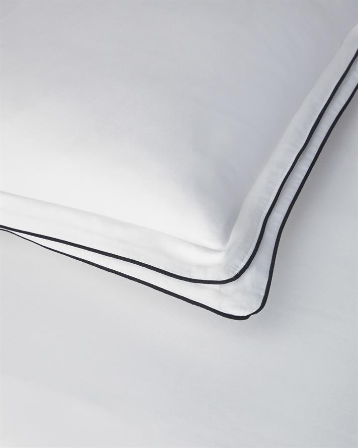 I Gleam Bandă din bumbac satinat Double Set Lenjerie De Pat 200x220 cm Alb-Negru