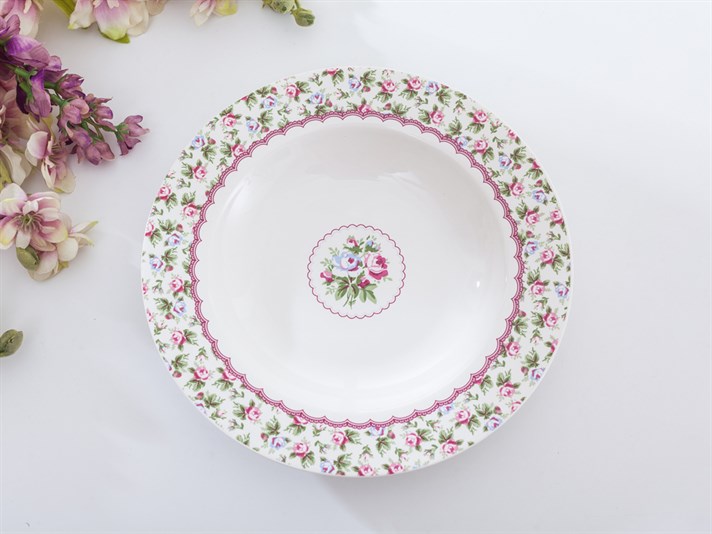 Winter Rose Bone China 6 pcs Dinner Plate 21 cm Pink