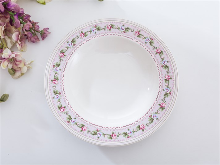 Winter Rose Bone China 6 pcs Dinner Plate 21 cm Pink