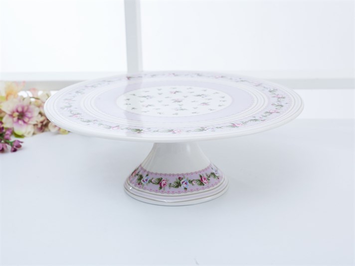 Winter Rose Bone China With Legs Cake Stand 28 cm Pink