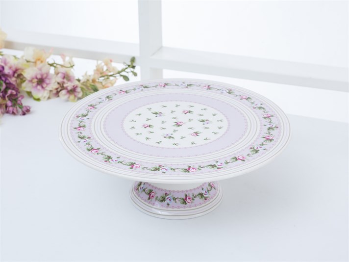 Winter Rose Bone China With Legs Cake Stand 28 cm Pink