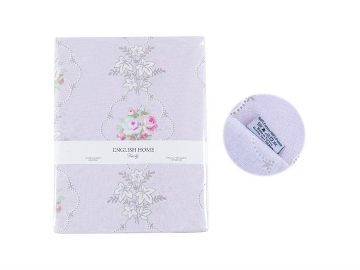 Iarna a crescut Cu Bumbac Single Lenjerie De Pat 160x220 cm Lila Deschis