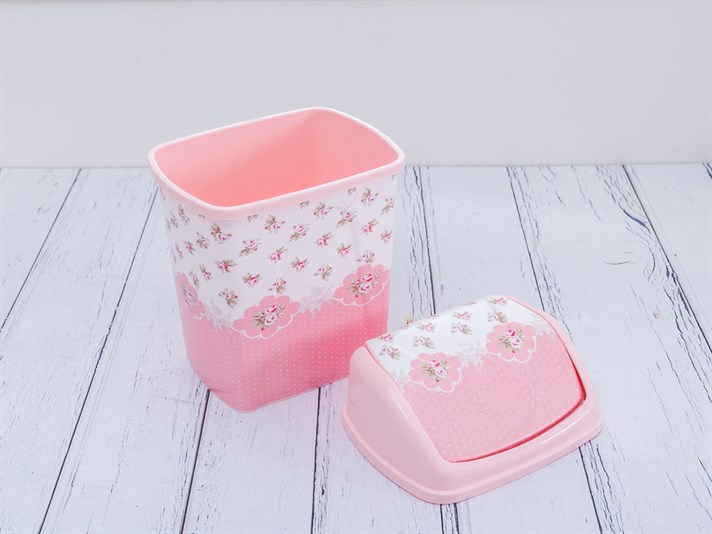 Iarna a crescut Plastic  Cu capac din plastic  COȘ DE GUNOI PENTRU Pink