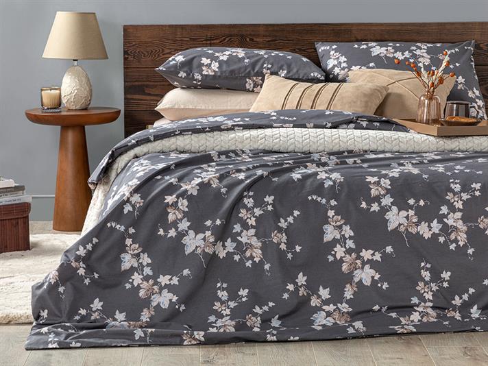 Iederă de toamnă Bumbac Double Set Lenjerie De Pat 200x220 cm Antracit