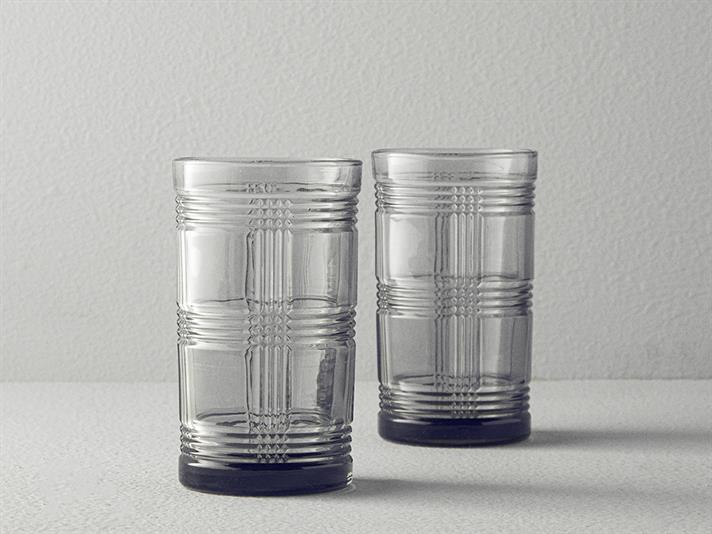 Set 2 Pahare pentru băuturi răcoritoare, Igor, sticlă, 410 ml, gri antracit