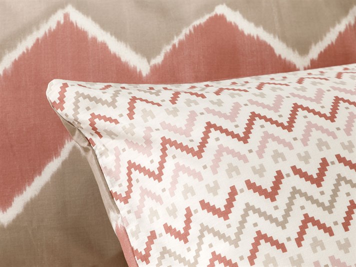 Ikat pur Cottony Set 2  FAȚĂ DE PERNĂ 50x70 cm Scorțișoară