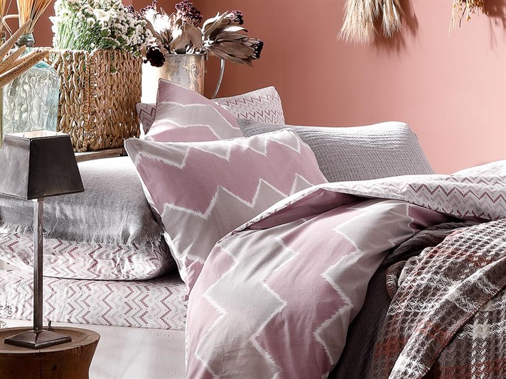 Pure Ikat Set De Lenjerıe De Pat Persoană Dublă, Din Bumbac, 200*220 Cm, Scorţişoară