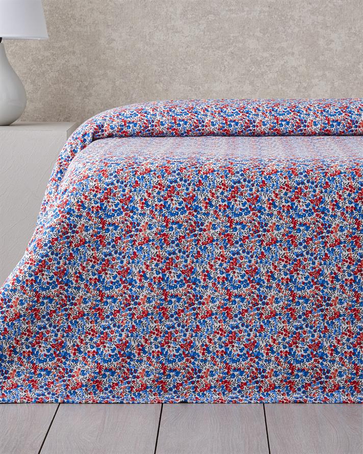 Flower Blast Imprimat Cu Bumbac Double Pătură De Vară 200x220 cm Albastru