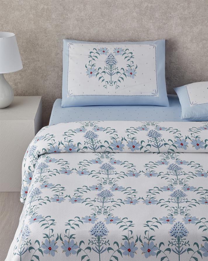 Violet Star Imprimat Double Set Pătură De Vară 200x220 cm Albastru