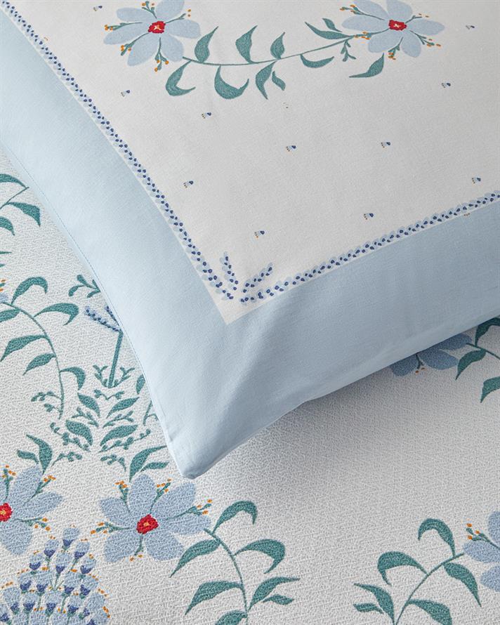 Imprimat King Size Set Pătură De Vară 240x220 cm Albastru