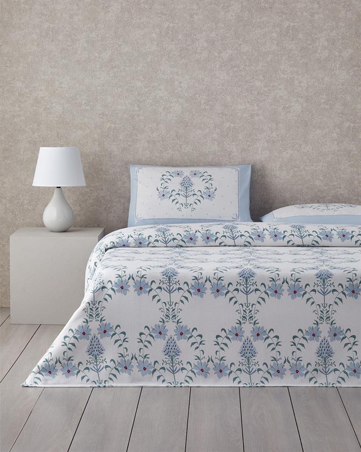 Imprimat King Size Set Pătură De Vară 240x220 cm Albastru