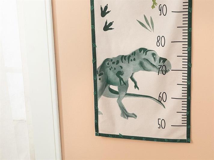 Indicator înalțime pentru copii, Dinosaurs World, 100 cm, poliester, bej