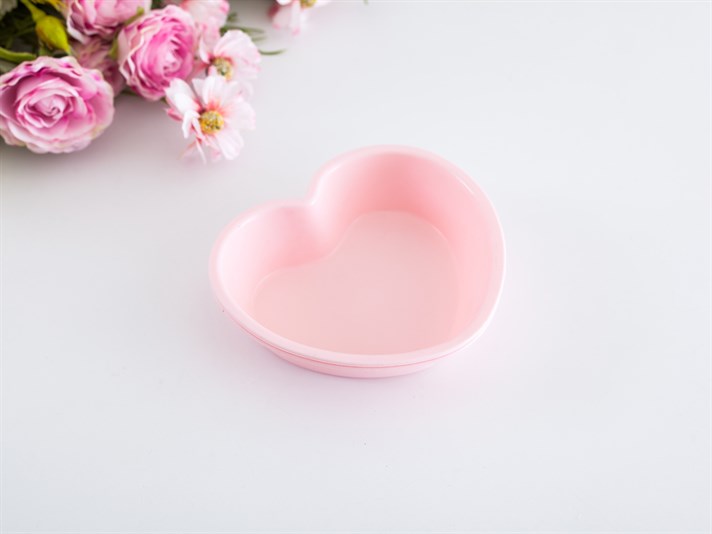 Heart Silicon 2 Set Cake Mould Pink