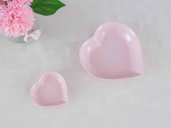 inimă Ceramică  5 piese Farfurie Gustări Pink