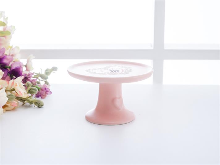 İnimă Ceramică Cu Picioare Stand Pentru Chec 11,0*6,5 Cm Roz