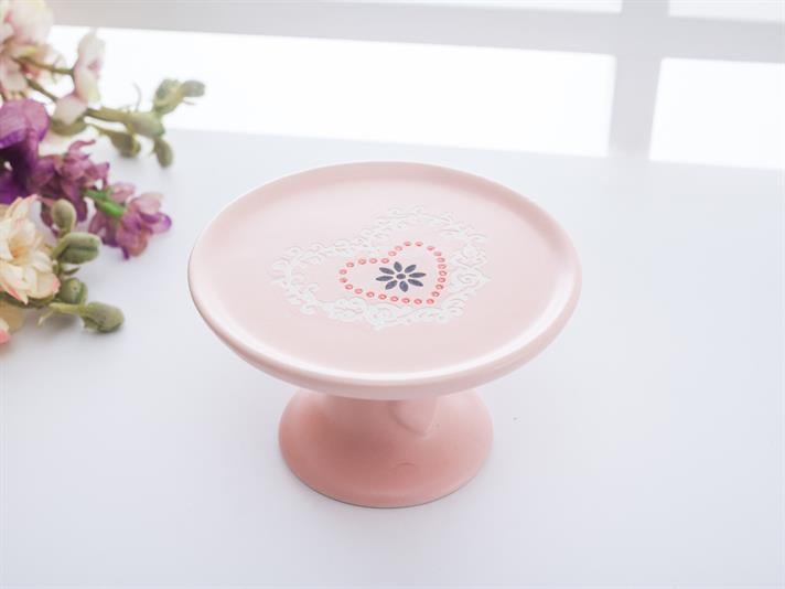İnimă Ceramică Cu Picioare Stand Pentru Chec 11,0*6,5 Cm Roz