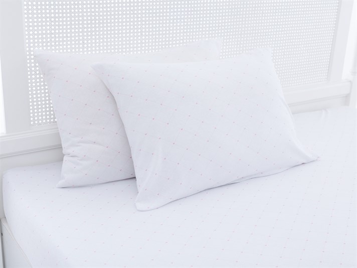 inimă Penye Double Set Cearșaf Cu Elastic 160x200 cm Roz