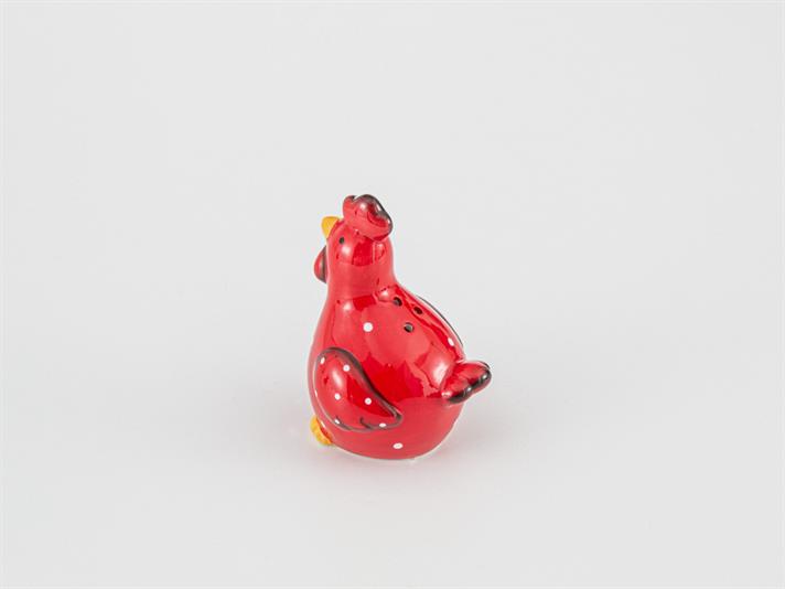 Inima De Pui Ceramică Recipient Sare-Piper 6.5*5.8*9 Cm Roșu Și Alb.