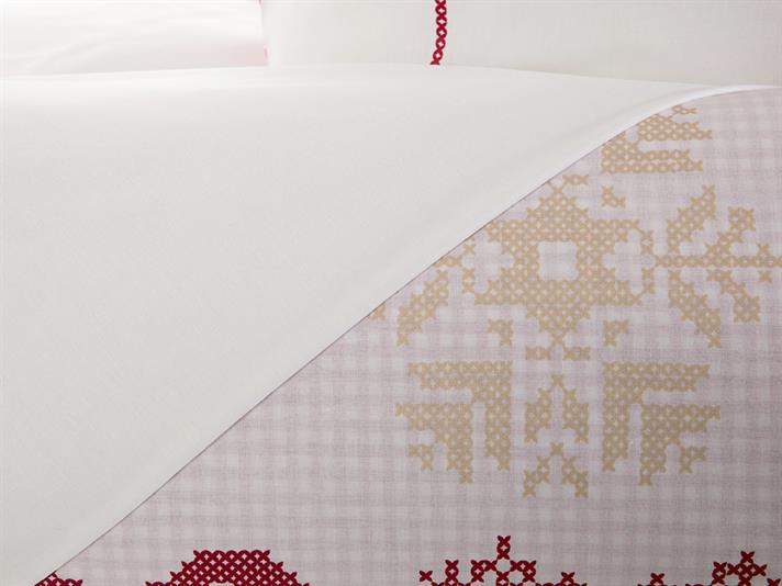 Inimi calde Bumbac Single Set Lenjerie De Pat 160x220 cm Roșu