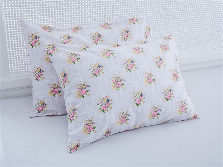 instrumental Bumbac Satinat Cu 2 Piese Față De Pernă 50x70 cm Lila
