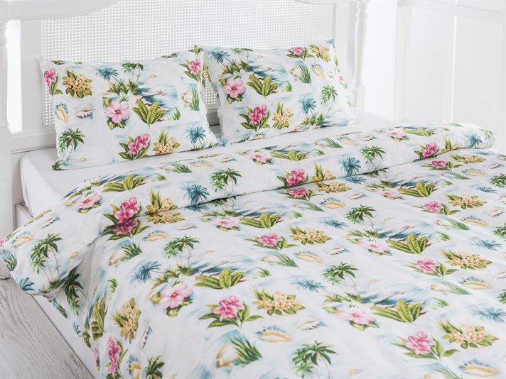 insulă Cu Bumbac Double Lenjerie De Pat 200x220 cm Albastru