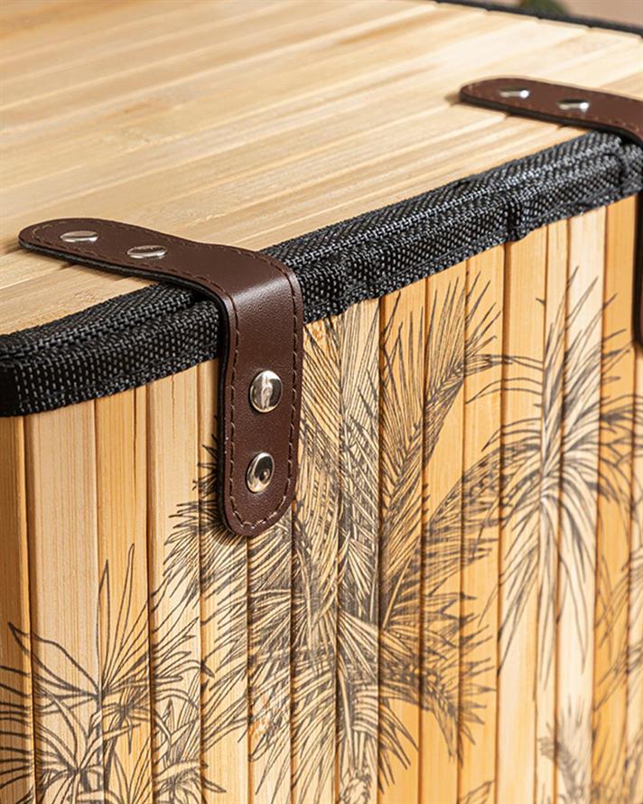 Insula Palm Bambus Cutie De Depozitare 32x22x12 cm Natural - Negru