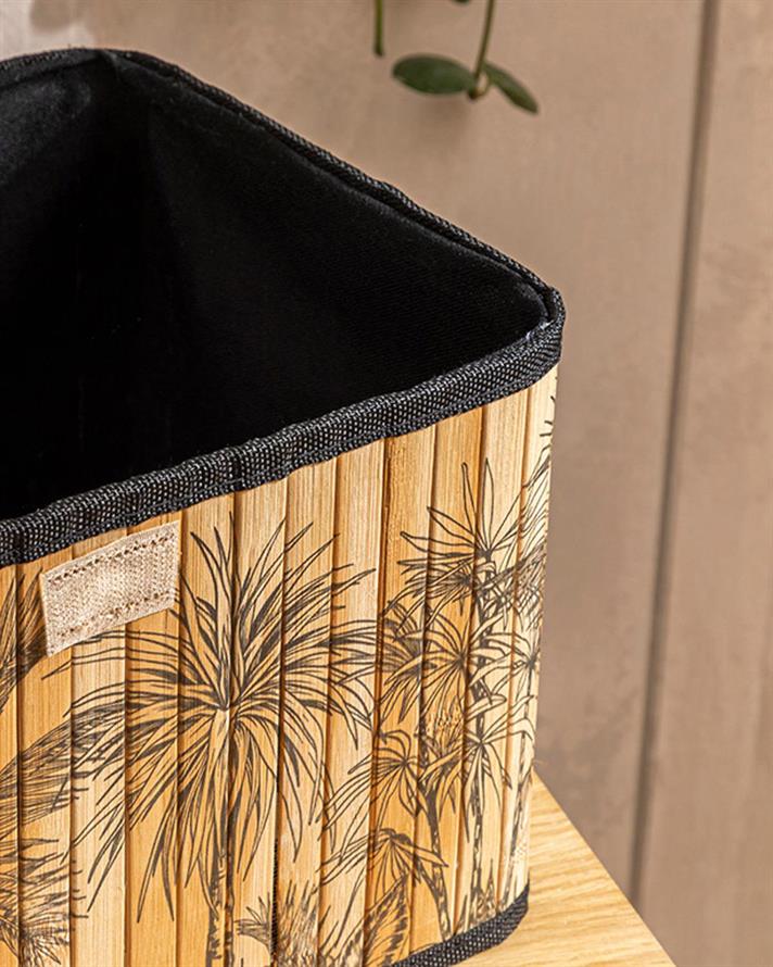 Insula Palm Bambus Cutie De Depozitare 32x22x12 cm Natural - Negru