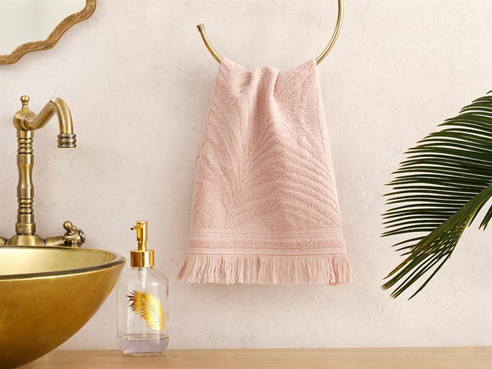 Palm Island Jacquard Hand Towel 30x40 cm Nude