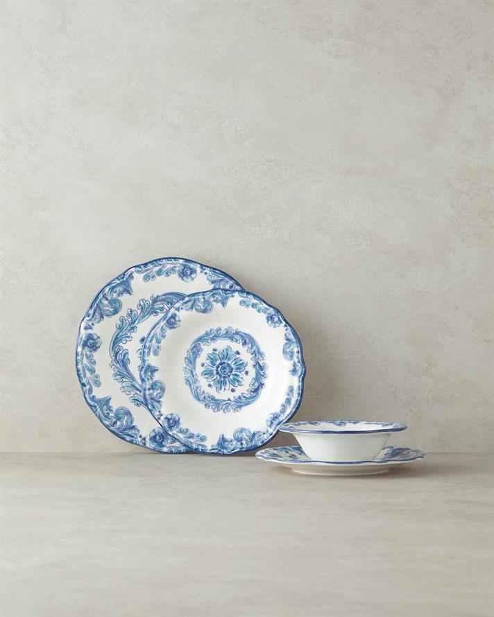 Intens, Serviciu de masa din portelan, 24 piese pentru 6 persoane, albastru