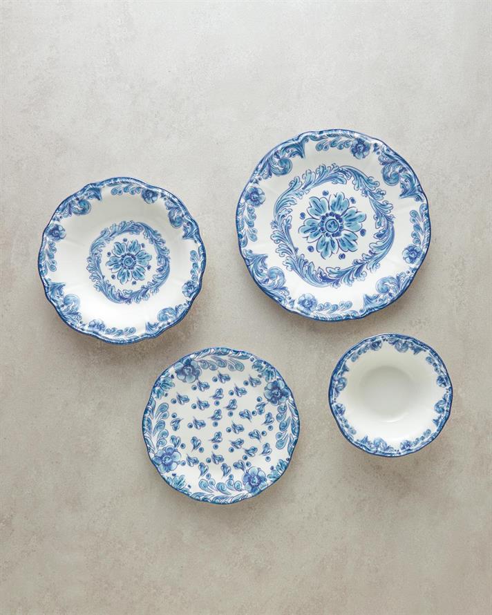 Intens, Serviciu de masa din portelan, 24 piese pentru 6 persoane, albastru