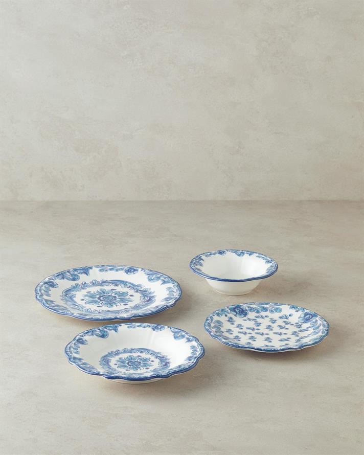 Intens, Serviciu de masa din portelan, 24 piese pentru 6 persoane, albastru