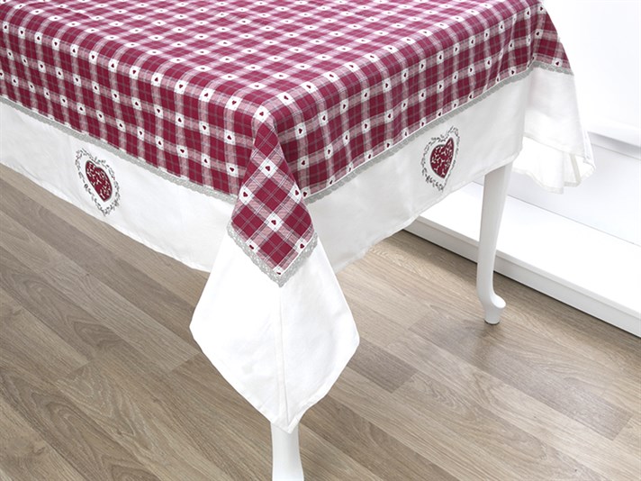 iubitor Cottony  FAȚĂ DE MASĂ PENTRU 150x150 cm White-Red