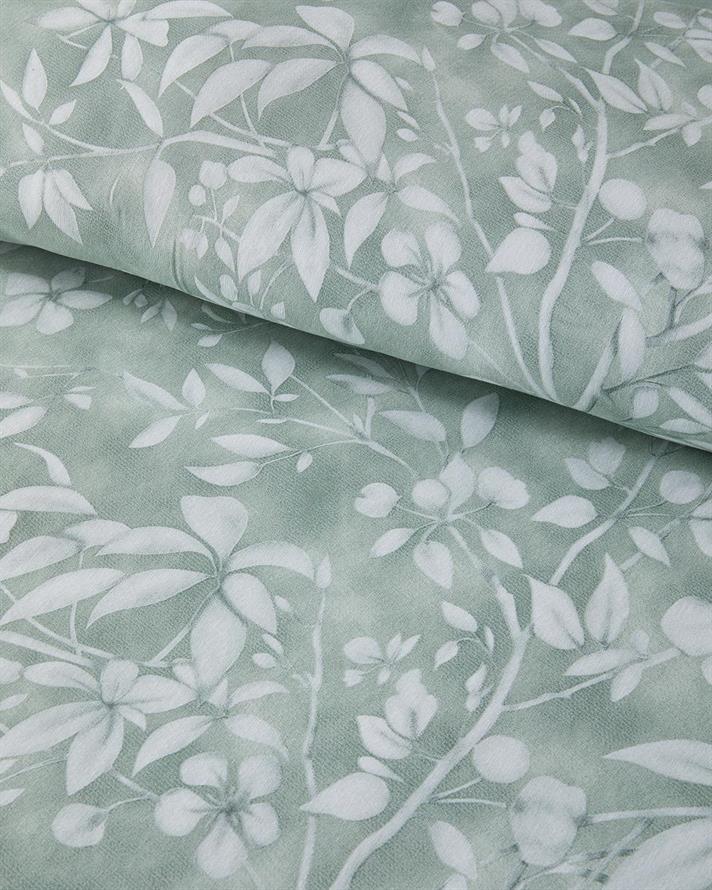 Lenjerie de pat completa, pentru o persoana, Ivy Flowers, bumbac-poliester, 160x220 cm/100x200 cm/50x70 cm, verde