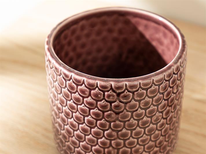 Ghiveci pentru flori, Jacey, ceramică, 12x12x11 cm, bordo