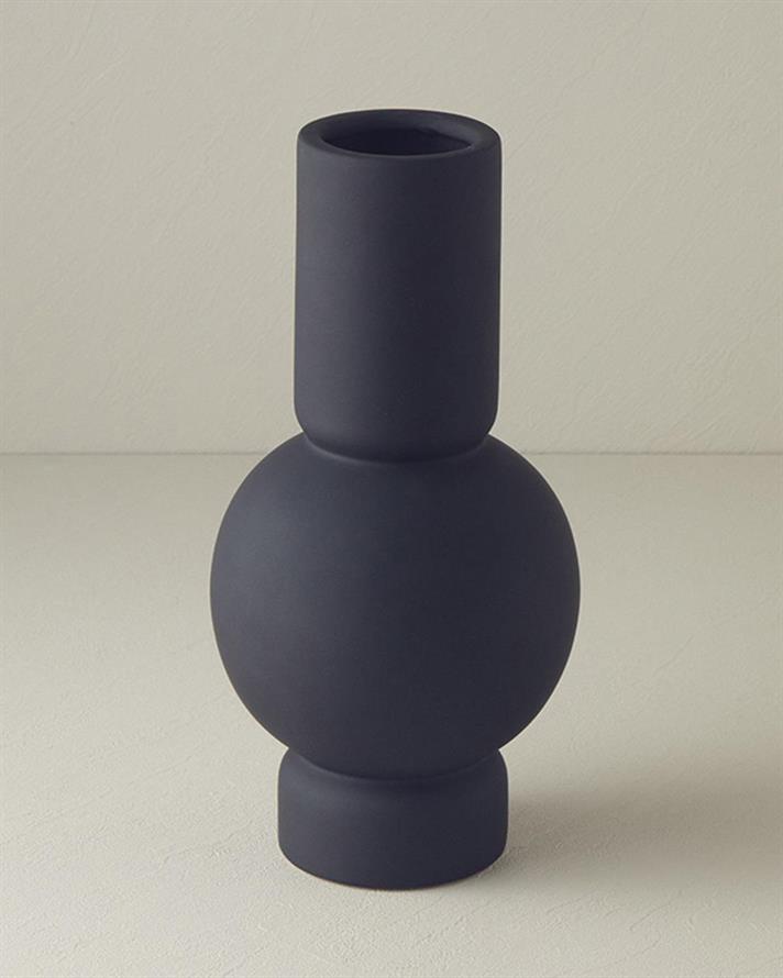 jad Ceramică Soft Touch Vază 17.5x17.5x35.5 cm. Negru