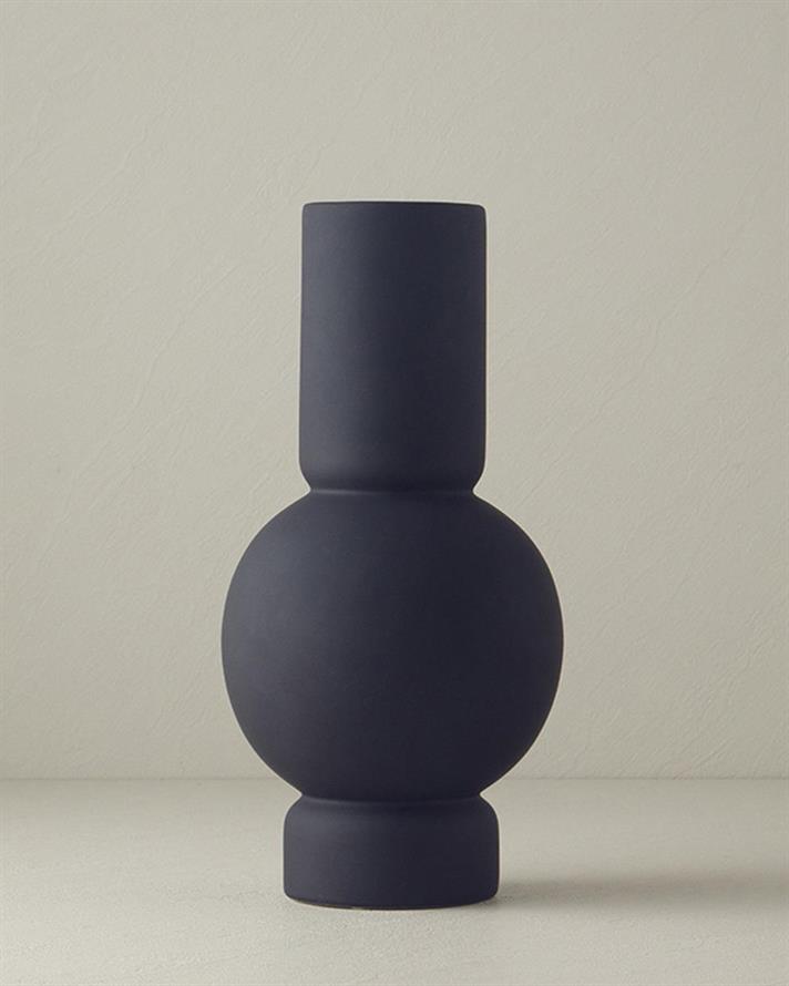 jad Ceramică Soft Touch Vază 17.5x17.5x35.5 cm. Negru