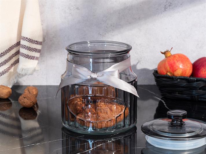 Jade Glass Storage Jar 1,9 L Gray