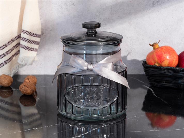 Jade Glass Storage Jar 1,9 L Gray