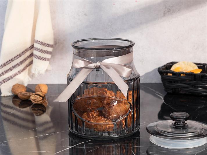 Jade Glass Storage Jar 2.2 L Gray