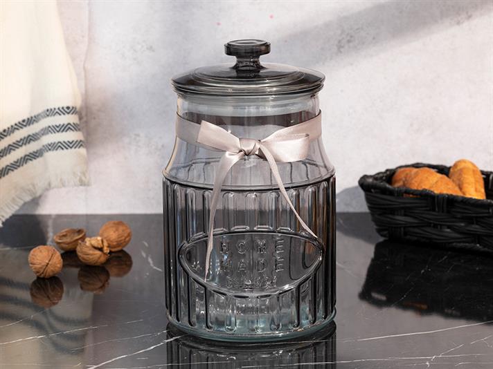 Jade Glass Storage Jar 2,6 L Gray