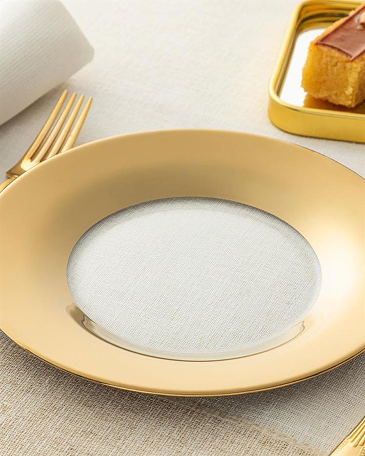 jad Sticlă Farfurie De Tort 19 cm Gold